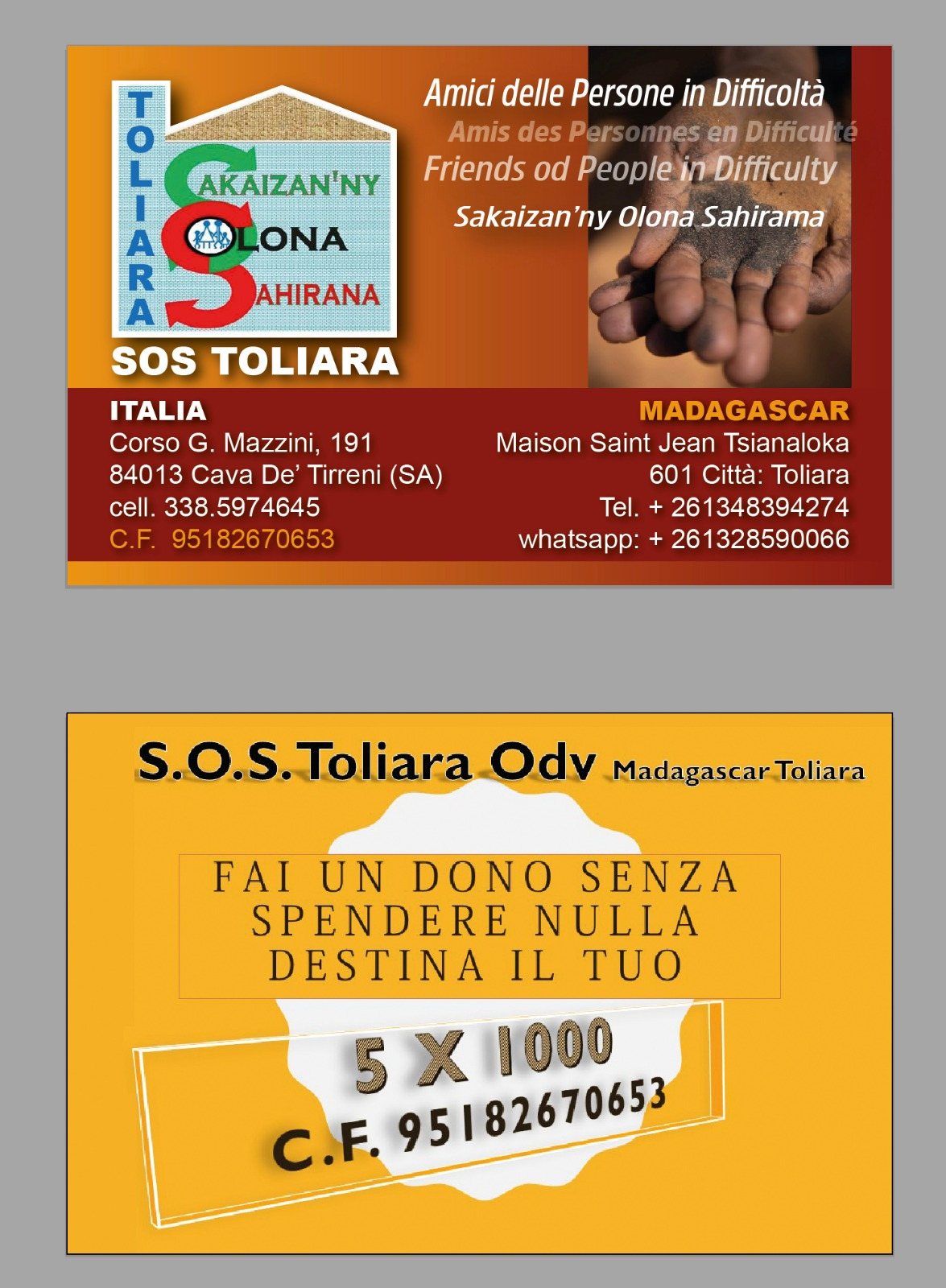 Italia non profit - S.O.S. TOLIARA ODV