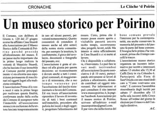 ASSOCIAZIONE PER IL MUSEO STORICO DELLA COMUNITA' DI POIRINO