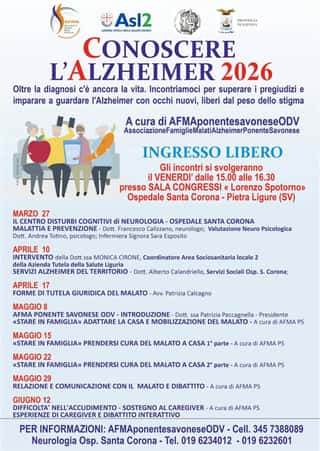 AFMA PONENTE SAVONESE ODV (ASSOCIAZIONE FAMIGLIE MALATI ALZHEIMER PONENTE SAVONESE)