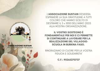 ASSOCIAZIONE SUSTAIN (SUSTAINABLE FUTURE STUDENT AFRICAN ITALIAN NETWORK) PER LA COOPERAZIONE FRA SCUOLE ODV