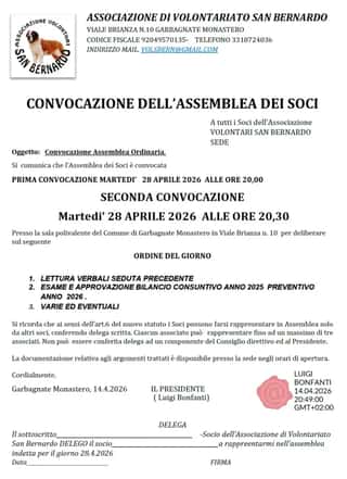 ASSOCIAZIONE DI VOLONTARIATO SAN BERNARDO - ODV