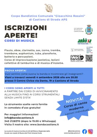 CORPO BANDISTICO COMUNALE GIOACCHINO ROSSINI DI CASTIONS DI STRADA APS