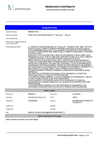 COMITATO ASSISTENZA MALATI TIGULLIO ODV