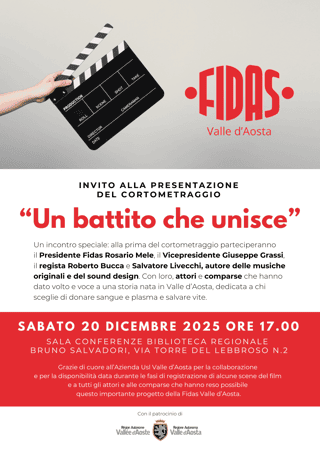 ASSOCIAZIONE DONATORI VOLONTARI SANGUE FIDAS VALLE D'AOSTA - ODV