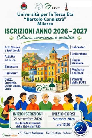 LIBERA UNIVERSITA' PER LA TERZA ETA' AUSER INSIEME MILAZZO LUTE MILAZZO APS