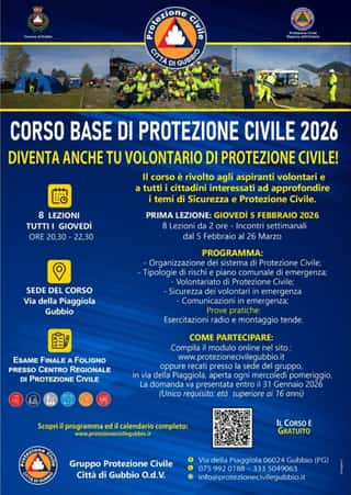 GRUPPO PROTEZIONE CIVILE CITTA' DI GUBBIO ORGANIZZAZIONE DI VOLONTARIATO