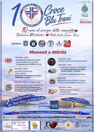 CROCE BLU TRANI - FORMAZIONE E SANITA' - ORGANIZZAZIONE DI VOLONTARIATO
