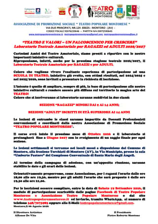 TEATRO POPOLARE MONTORESE APS