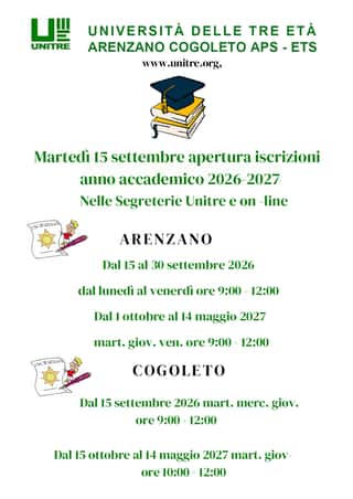 UNIVERSITA' DELLA TERZA ETA' - UNITRE - UNIVERSITA' DELLE TRE ETA' - APS ETS SEDE DI ARENZANO E COGOLETO