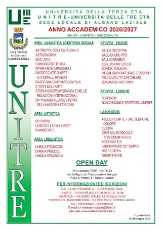 UNIVERSITA' DELLA TERZA ETA' -SEDE DI ALBANO LAZIALE -APS