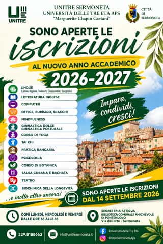 ASSOCIAZIONE NAZIONALE DELLE UNIVERSITA' DELLA TERZA ETA' - UNITRE - UNIVERSITA' DELLE TRE ETA' A.P.S. - SEDE DI SERMONETA