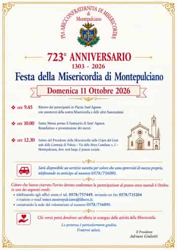 Immagine di PIA ARCICONFRATERNITA  DI MISERICORDIA DI MONTEPULCIANO ODV