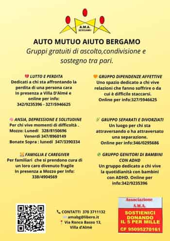 Immagine di A.M.A. ASSOCIAZIONE AUTO MUTUO AIUTO BERGAMO - ODV