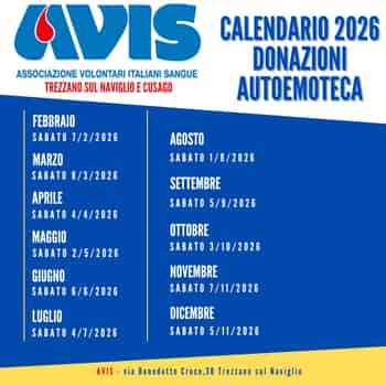 Immagine di AVIS COMUNALE DI TREZZANO SUL NAVIGLIO ORGANIZZAZIONE DI VOLONTARIATO ODV