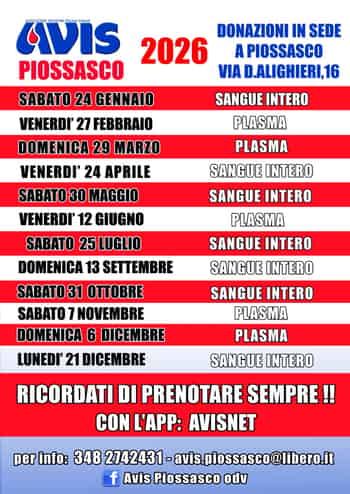 Immagine di A.V.I.S. COMUNALE DI PIOSSASCO ODV