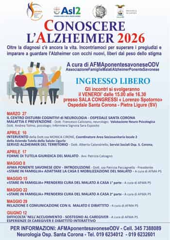Immagine di AFMA PONENTE SAVONESE ODV (ASSOCIAZIONE FAMIGLIE MALATI ALZHEIMER PONENTE SAVONESE)