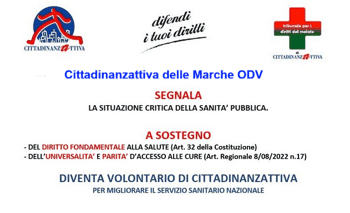 Immagine di CITTADINANZATTIVA DELLE MARCHE  ORGANIZZAZIONE DI VOLONTARIATO -CITTADINANZATTIVA DELLE MARCHE ODV