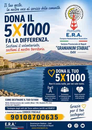 Immagine di E.R.A. EUROPEAN RADIOAMATEURS ASSOCIATION SEZIONE PROVINCIALE DI NAPOLI 'GRANIANUM STABIAE' ODV