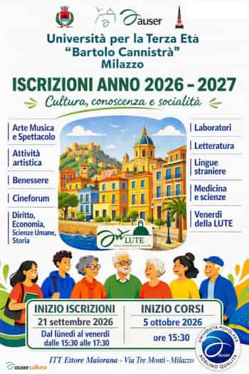 Immagine di LIBERA UNIVERSITA' PER LA TERZA ETA' AUSER INSIEME MILAZZO LUTE MILAZZO APS