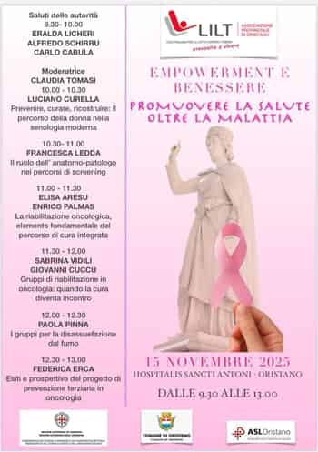 Immagine di LEGA ITALIANA PER LA LOTTA CONTRO I TUMORI - ASSOCIAZIONE PROVINCIALE DI ORISTANO ODV