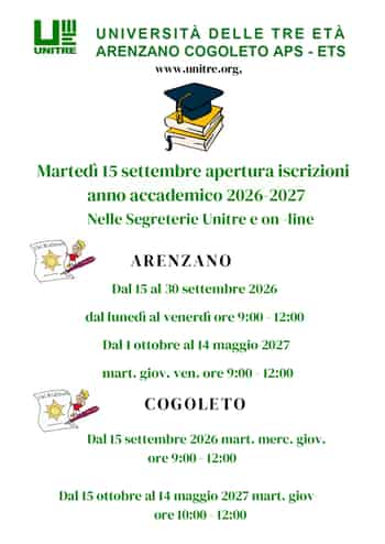 Immagine di UNIVERSITA' DELLA TERZA ETA' - UNITRE - UNIVERSITA' DELLE TRE ETA' - APS ETS SEDE DI ARENZANO E COGOLETO