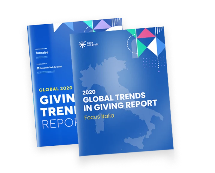 Le copertine del Global Trends in Giving Report 2020 e del suo Focus Italia